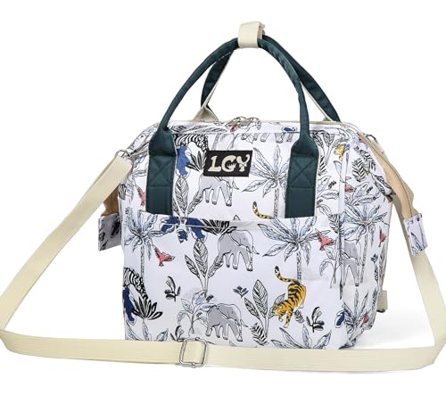 LCY Small Lightweight Baby Diaper Bag Backpack Tote Bag Messenger Bag-Forest Prints