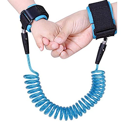 Onwon Anti Lost Safety Wrist Link Child Safety Harness Strap Rope Leash Walking Hand Belt Band Wristband(1.5m Blue)