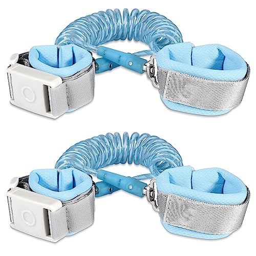 Toddler Wrist Leash for Kids 2 Pack (6.56ft Blue) Wrist Leash Toddler Harness with Magnetic Unlock Child Leashes for Toddlers Reflective Strip Design Anti Lost Wrist Link for Kids Safety Toddler Leash