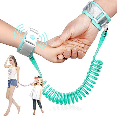 Kids Anti Lost Wrist Link, Children Wrist Traction Rope with Key Lock, Toddler Safety Harness Wrist Leash Baby Walking Wrist Strap, for Outdoor Activities, Travel & Shopping, 2 m/ 6.6 ft (Green)