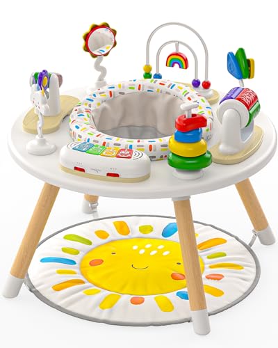 Move2Play 4-in-1 Baby Activity Center | Montessori-Inspired Design | 8 Interactive Toys | Tummy Time, Exersaucer, Jumper & Toddler Table | Baby Essential | Must Have Gift for Newborns, 3, 6+ Month Old