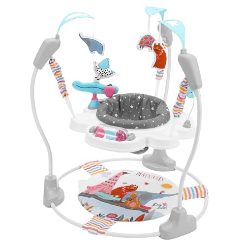 VEVOR Baby Bouncer, Baby Activity Center 360° Rotation & Adjustable Height, Toddler Play Jumper with Developmental Toys, Music Lights Sounds, Baby SpaceSaver Jumperoo for Age 6 Months and Up