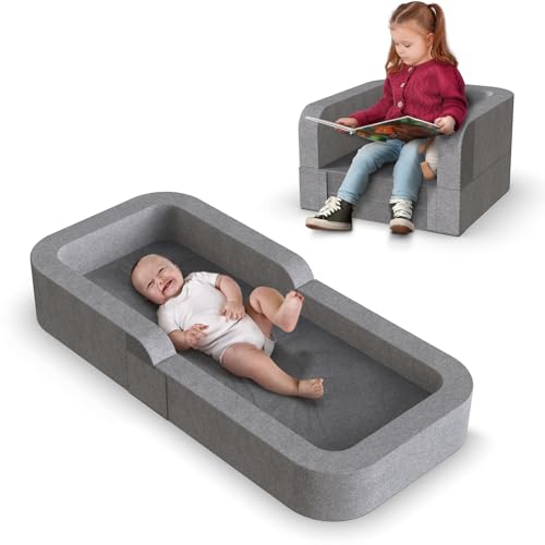 Toddler Travel Bed,2-in-1 Travel Bed Sofa Chair,Travel Bed for Kids