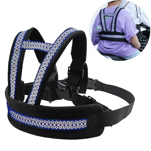 Child Motorcycle Safety Harness for Kids Reflective Anti-Fall Bike Motorcycle Back Seat Safety Belt Adjustable Harness Leash with Added Padding on Shoulders Waist for Cycling Riding Age 2-12Yrs